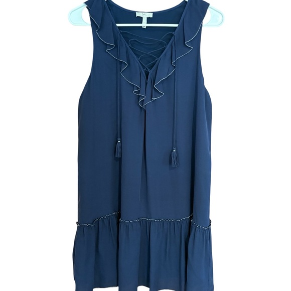 Joie Navy Ruffled Mini Dress - Picture 2 of 5